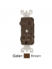 Leviton 5225 - Duplex Style Single-Pole / 5-15R AC Combination Switch - 15 Amp - 120 Volt - Commercial Grade - Side Wired - Grounding - Brown